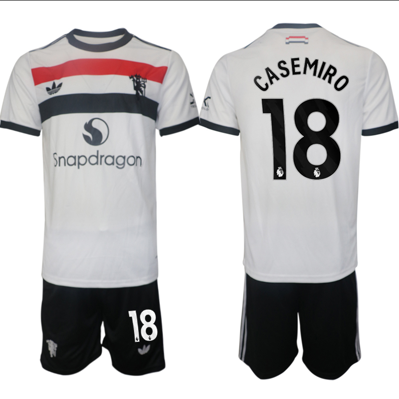 Men 2024-2025 Club Manchester United away white #18 Soccer Jersey->manchester united jersey->Soccer Club Jersey